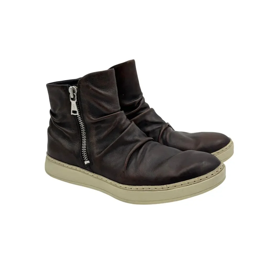 John Varvatos Collection 315 Mac Double Zip Leather Sneaker Boot Size 9.5M